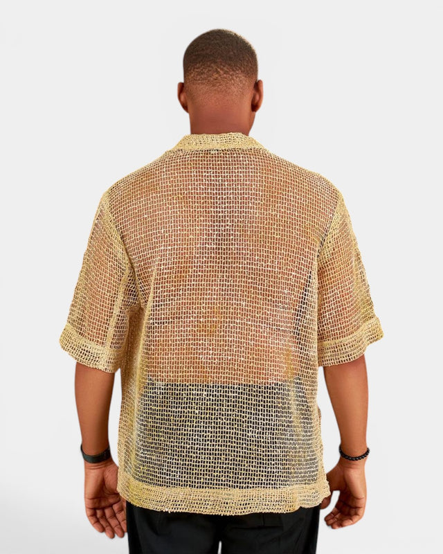 Hollow Mesh Camp Shirt detail