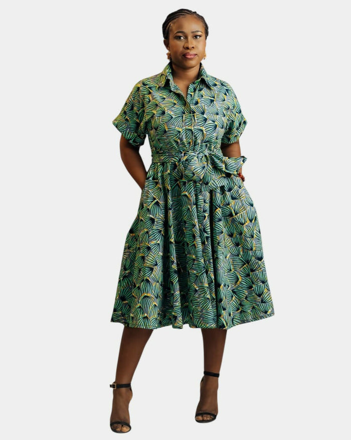 Lydia Printed Shirt Dress