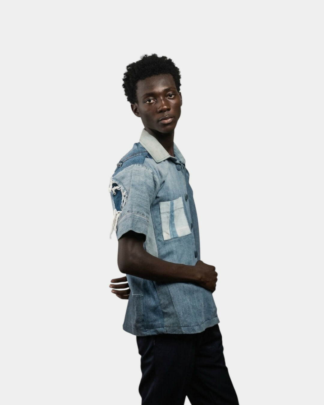 Nsohw3 Distressed Button-Down